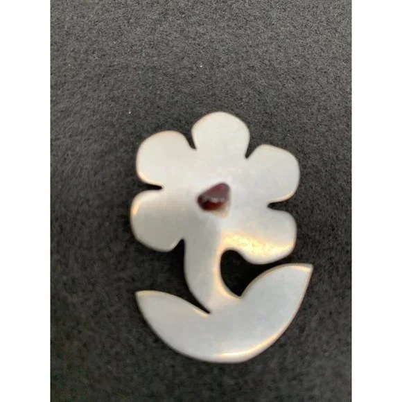 MID Century Pewter Marked JHN Flower Pin Set - Picture 6 of 7